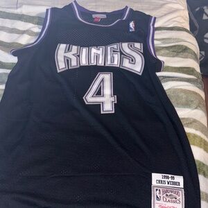 Sacramento Kings Webber Black Basketball Jersey